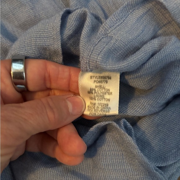 Skies Are Blue Casual Button Down Shirt Light Blue - Picture 3 of 3